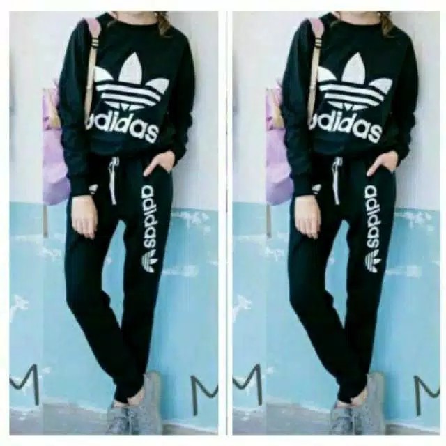 Pakaian Wanita Set Long Adidas Fashionable (Spandex)