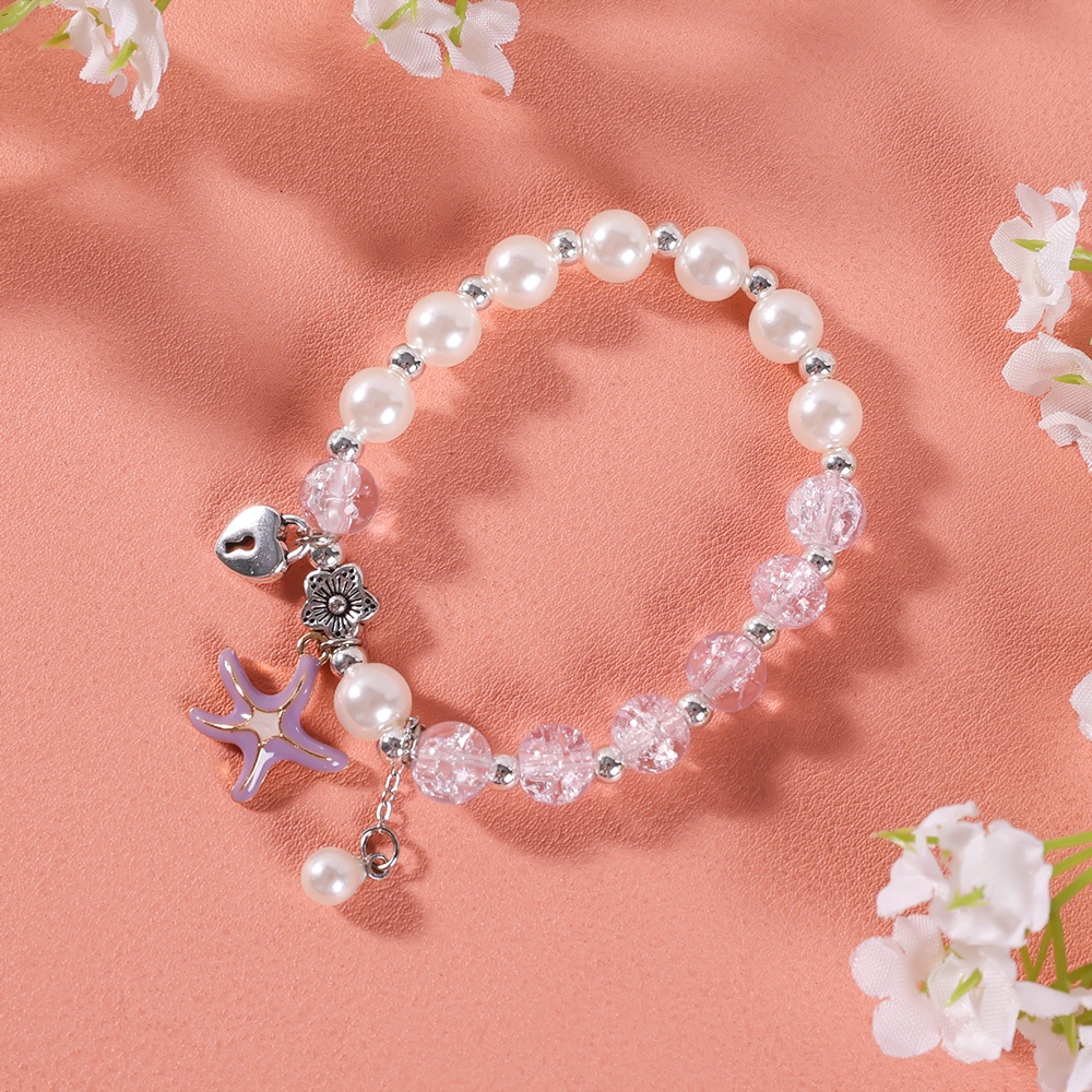 Natural Popcorn Crystal Frosted Beads Crystal Strand Bracelet