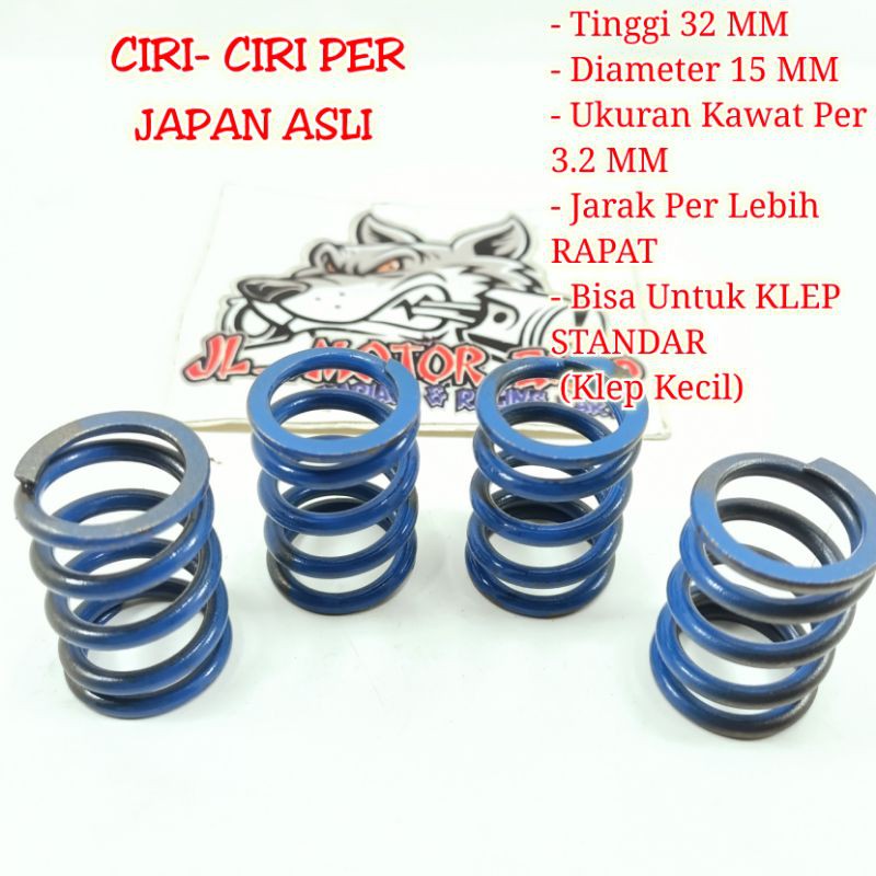 Sepasang Pir Per Klep Japan Jepang Mio Jupiter VEGA R RR ZR Supra Revo Blade Grand Karisma Beat Shogun Smash Nuovo Fino Mio J M3 Xeon Vario 110 Mio Soul Sporty X-Ride Spin Tinggi 32 Dan 34 MM