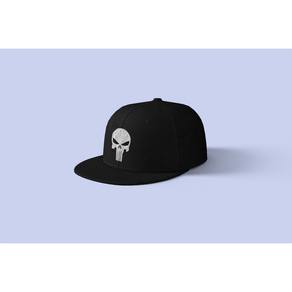 Topi Snapback Topi Baseball Hiphop PUNISHER Logo tengkorak