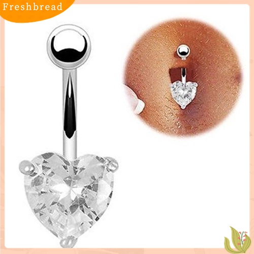 Fresh| Anting Tindik Perut / Pusar Berlian Imitasi Model Hati / Bintang Untuk Wanita