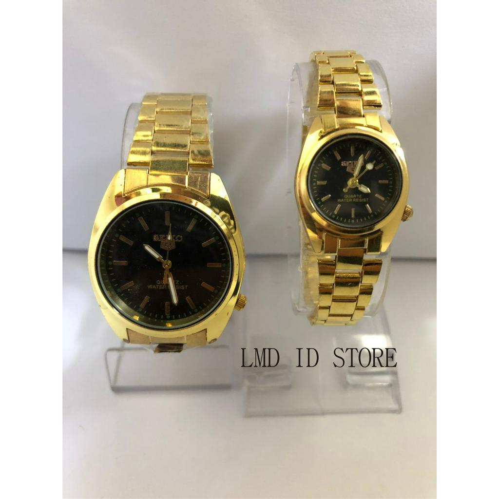 COUPLE Jam Tangan S3ik0 Warna Gold Terlaris Terfaforit-jam Tangan Warna emas hitam