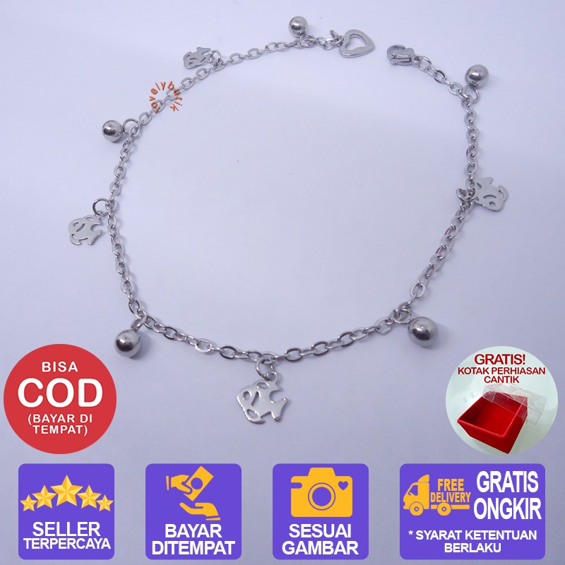 Lovelybutik  Gelang Kaki Titanium Anti Karat Nemo Gelang kaki Wanita BONUS KOTAK PERHIASAN