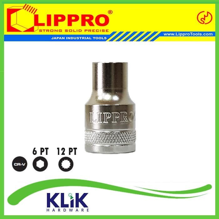 Lippro Mata Sock 1/2&quot; DR 11 mm (6PT/12PT) - Mata Shock Sok Pendek