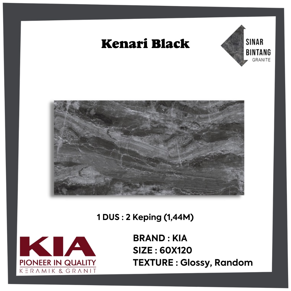 Granit 60X120 | Granit Lantai Kenari Black KIA