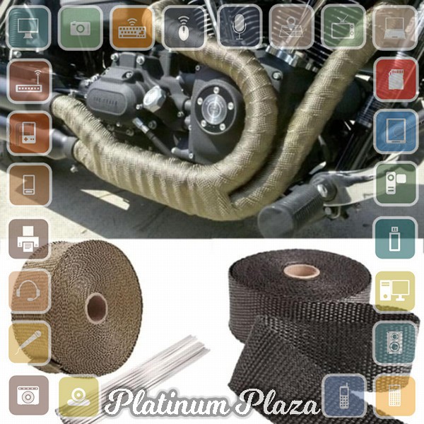 GEONYIEEK Exhaust Wrap Lakban Peredam Panas Knalpot - MP-001 - Black`CFR0ZS-