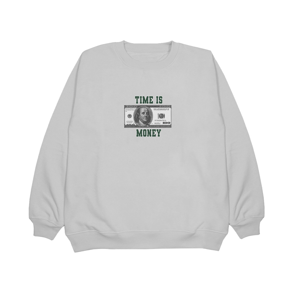 Damsshop - Sweater Crewneck ( Time Is Money ) Sweatshirt berkualitas