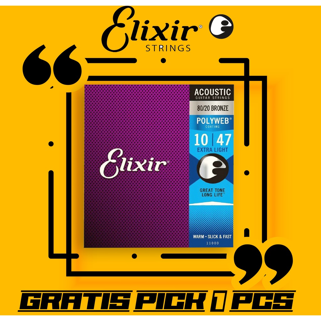 Jual Senar Gitar Akustik Elixir String Import Nanoweb Polyweb