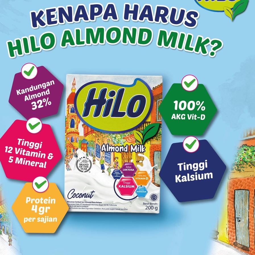 

DISKON BRANDS FESTIVAL BUY 1 GET 1 - HiLo Almond Milk Coconut 200 gram - Susu Bebas Laktosa 