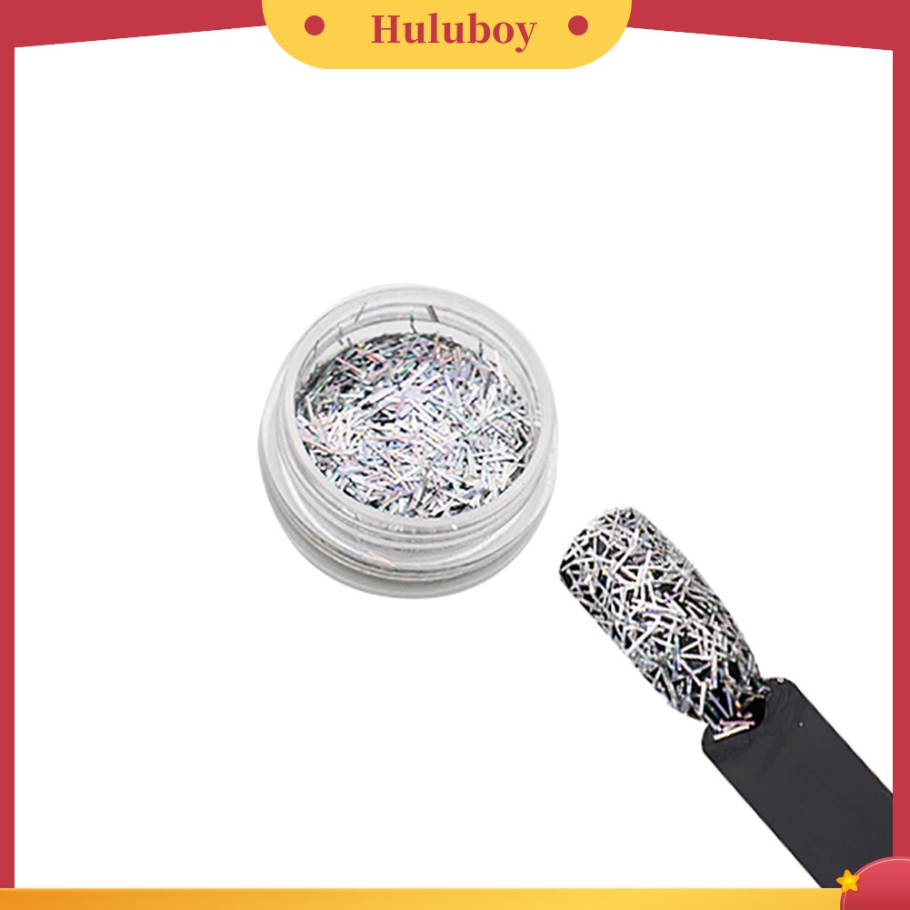 Huluboy Huluboy♡ 4 Kotak Payet Glitter Heksagonal Linear Untuk Dekorasi Nail Art Manicure