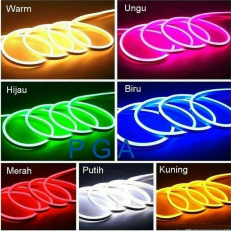 Lampu Neon Flex 12V 5 meter Led Selang Neon Flex 12 volt 5m Hias Cafe Selang Susu IP65