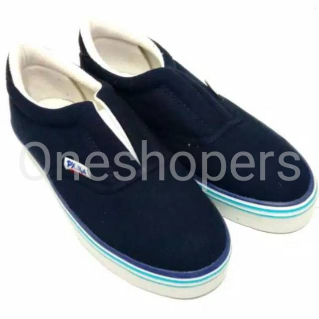 Jual Sepatu Pabrik Kanvas Polos Navy / Biru dongker | Harga termurah PX Style(128)