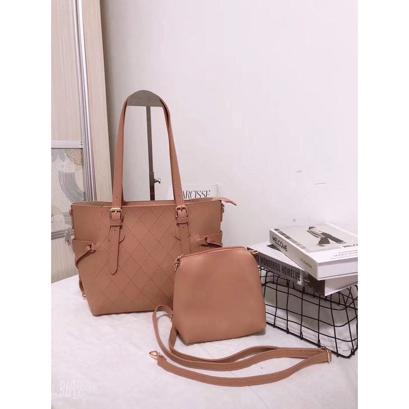 [RESTOCK] #6680 2 in 1 Tas jinjing bahu wanita shoulder hand bag cewe terlaris produk sesuai gambar