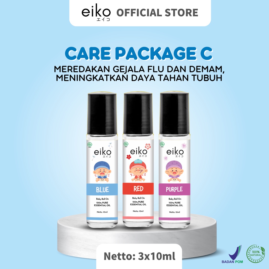 Essential Oil Baby EIKO - EIKO Baby Oil - EIKO Care Package C (Blue - Red - Purple) - EIKO Immune Bo