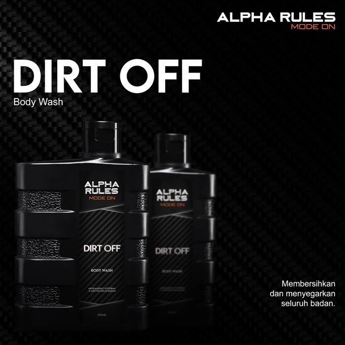 Alpha Rules Dirt Off Sabun Mandi Cair Perawatan Tubuh Pria Body Wash Alpharules 250ML