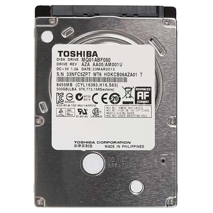 Hardisk Laptop Internal TOSHIBA 500 GB Original Resmi