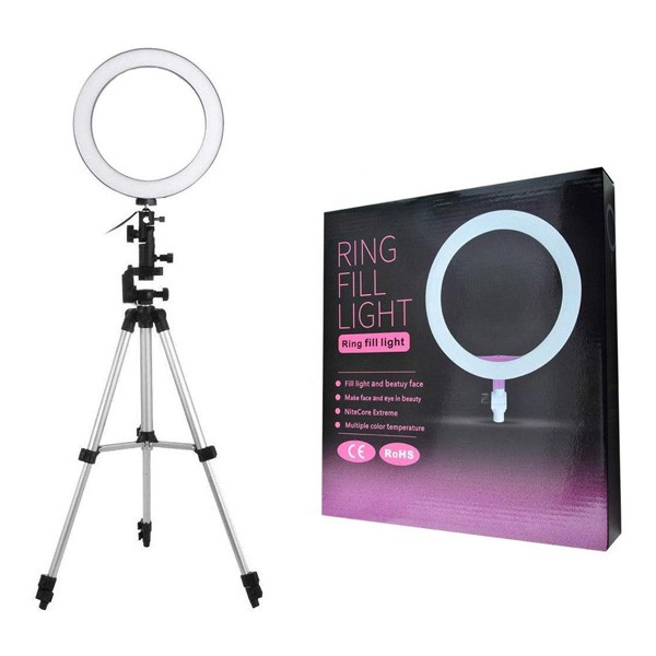 LED RING FILL LIGHT STUDIO FOTO WITH TRIPOD PHONE HOLDER 26 in