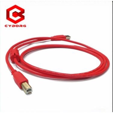 Cable Usb-A 2.0 to Usb-B printer cyborg 1.5 meter gold 480Mbps ic booster - kabel usb2.0 Am-Bm 1.5m