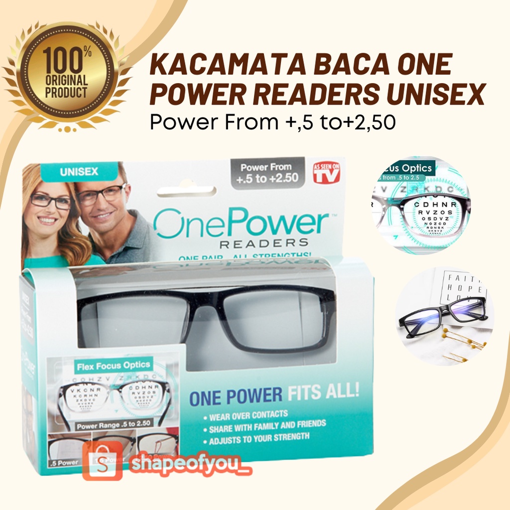 Kacamata Kaca Mata Baca Plus Pria Wanita Auto Focus Adjust Ajaib Fokus Otomatis One Power Readers