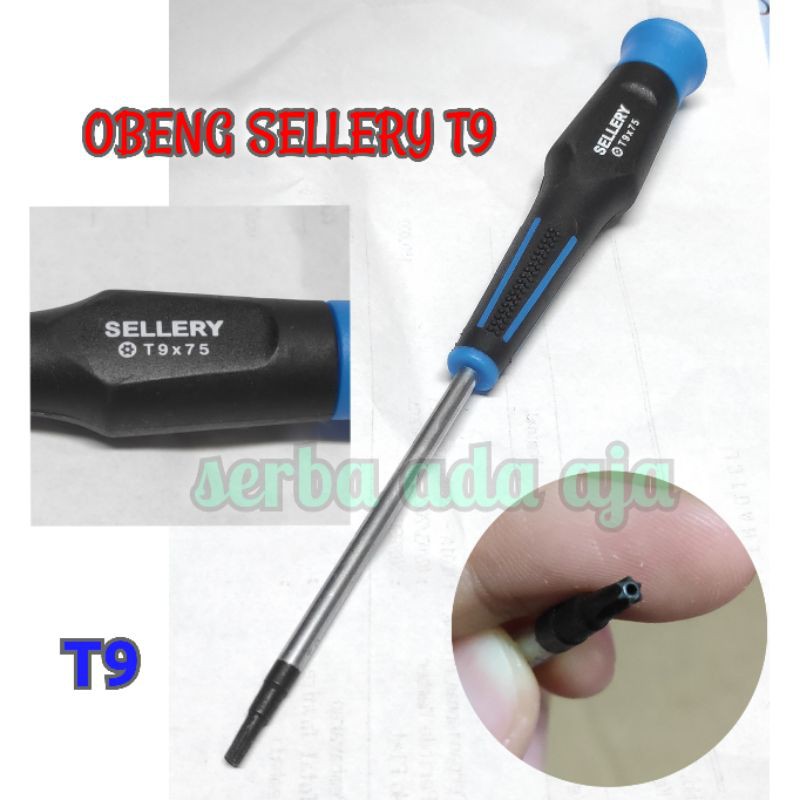 Obeng Sellery T9 -  Obeng T9 - Obeng Bintang Segi enam - Obeng Stik xbox - Obeng Xbox