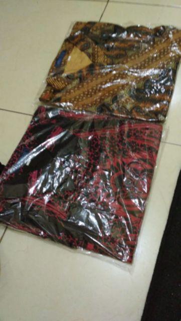 Hem Peksi Abang Cakrawangsa Marun Kemeja Batik Lengan Panjang Baju Pria Jumbo Xxl