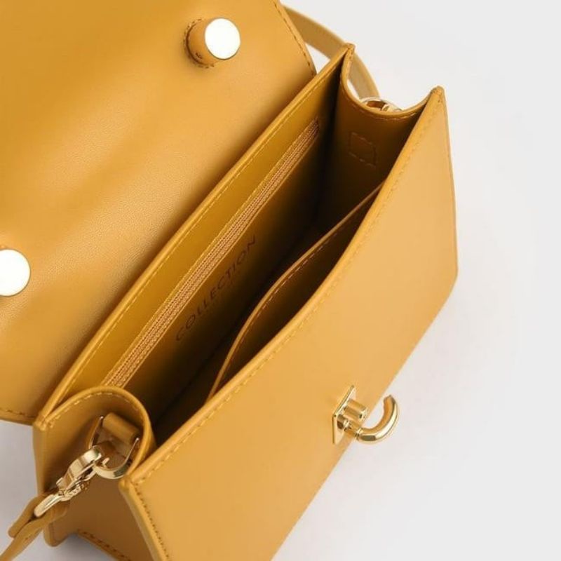 2.2 SALE | CK Leather Metallic Turn-Lock Bag