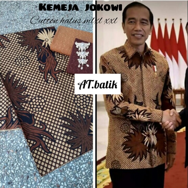 Kemeja Batik Lengan Panjang Sogan Presiden Jokowi