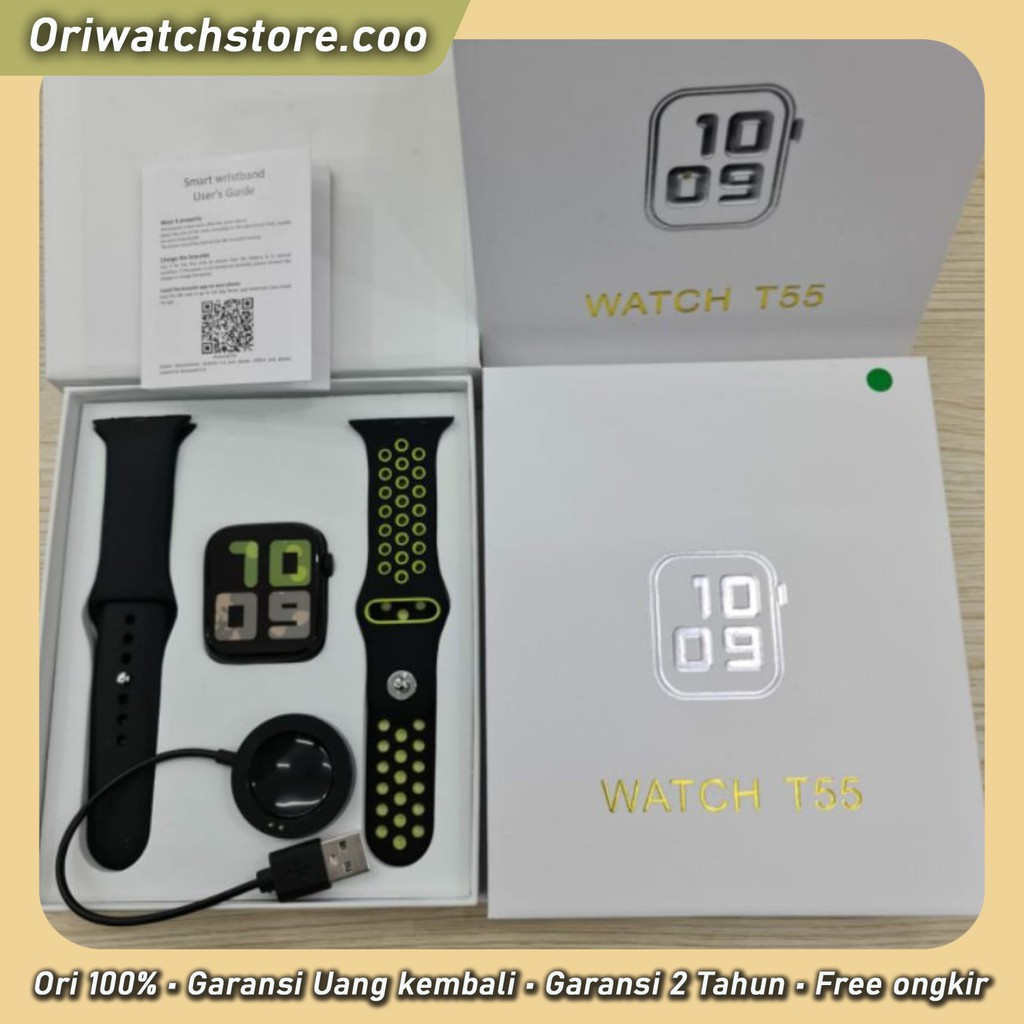 TERLARIS SMARTWATCH FREE STRAP JAM TANGAN WANITA PRIA T55 SMARTWATCH