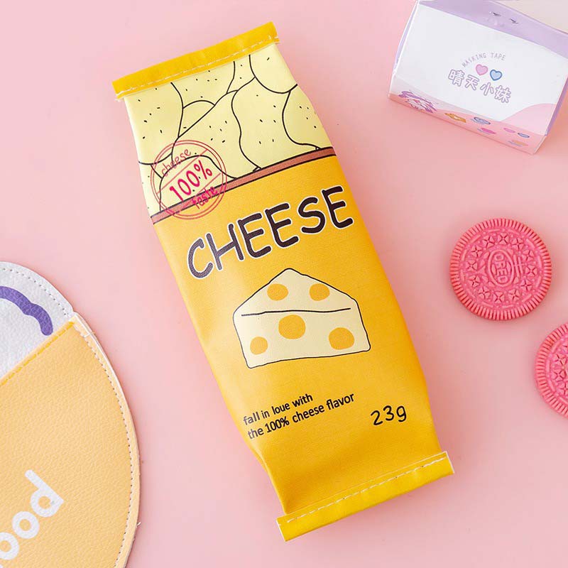 MURMURE.ID | TEMPAT PENSIL UNIK MILK COOKIES KOTAK PENSIL BUNGKUS JAJAN CIKI SNACK PC039-KEJU-KUNING