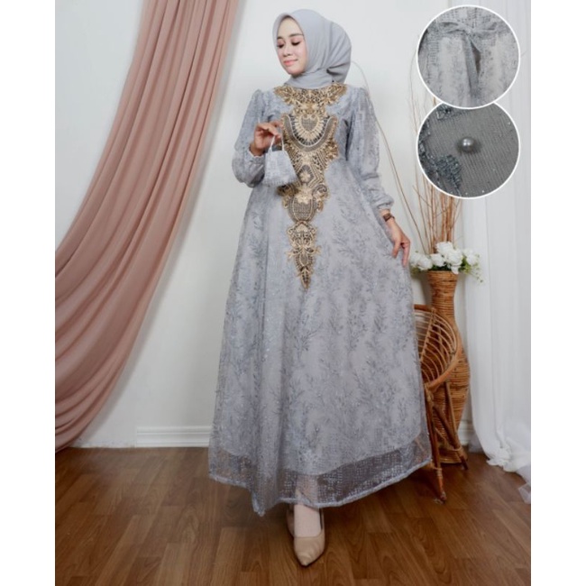 Gamis Najwa Bordir Free Masker Original Butik