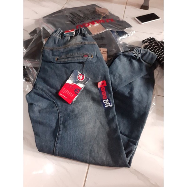 celana joger jeans pria jeans pinggang kolor cmje celana panjang pria jogger pant