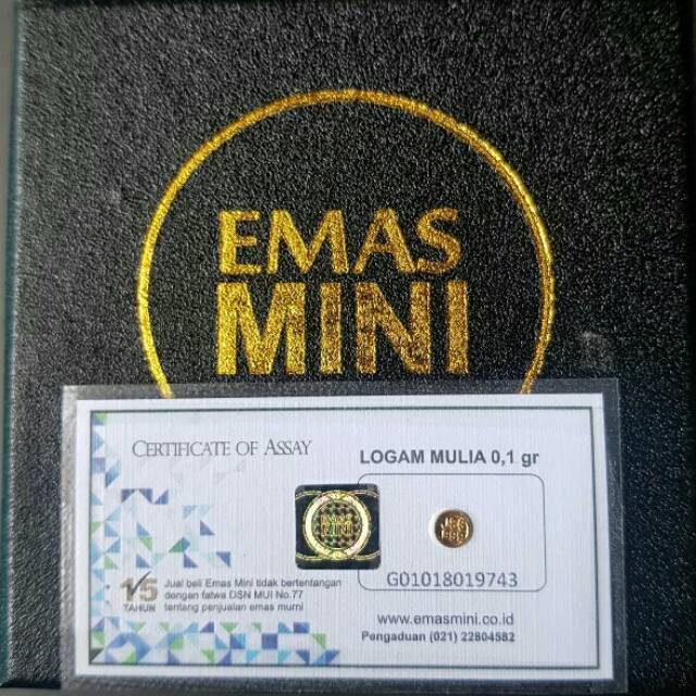 Emas mini 0,1 gram bersertifikat