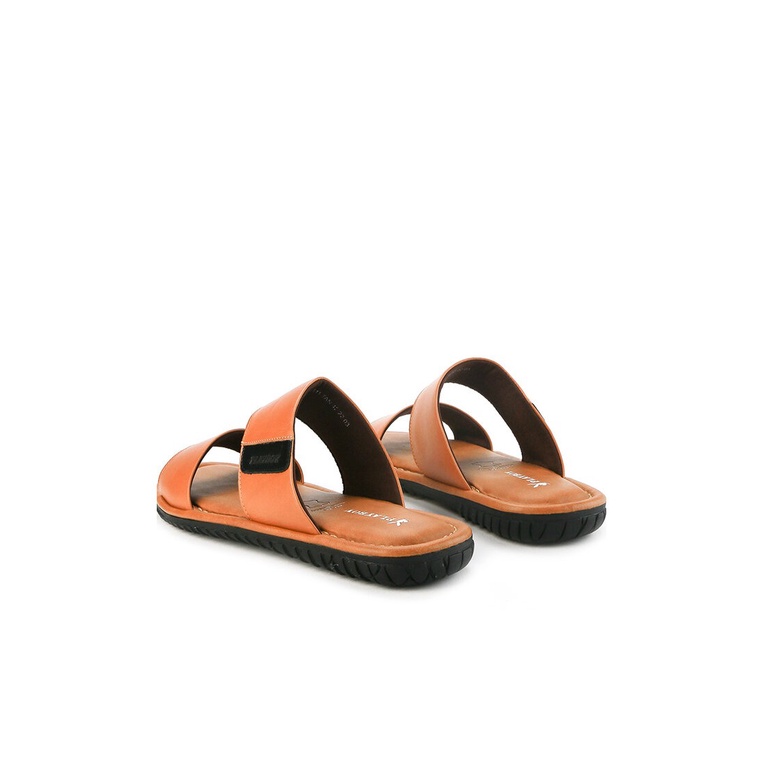 SANDAL SLIDE KULIT PLAYBOY PRIA ORIGINAL CASUAL BRANDED COKLAT PL25