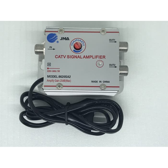 Booster Antena TV / CATV Signal Amplifier 2 Way