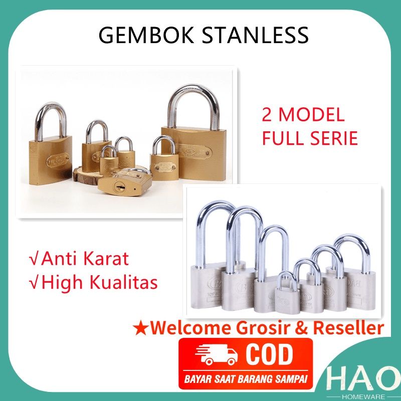 Gembok anti maling/gembok stanles antik karat