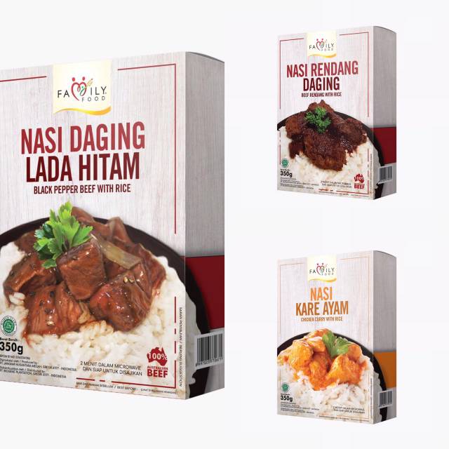 

Nasi Daging Lada Hitam, Nasi Rendang Daging, Nasi Kare Ayam