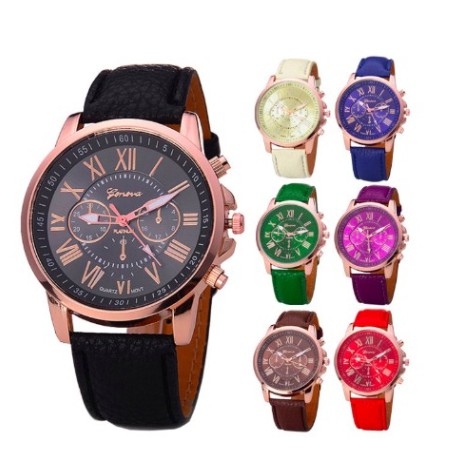 ✅COD J100 Jam Tangan Geneva Leather Quartz Fashion Wanita Import Murah Jakarta