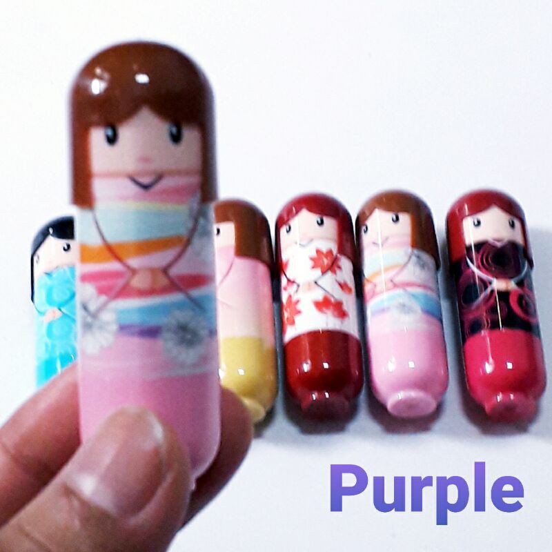 Lipstik Anak Sekolah lipbalm boneka kimono rasa buah