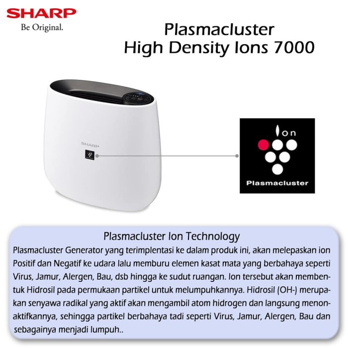 SHARP AIR PURIFIER FP-J30Y B/P/A PLASMACLUSTER ORIGINAL - GARANSI RESMI SHARP