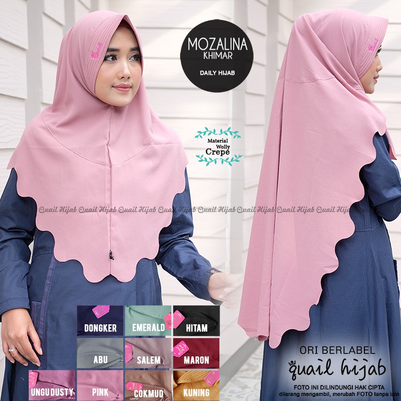 PROMO QUAIL | Mozalina Hijab | JILBAB KHIMAR SYARI INSTANT BERGO PET ANTEM KERUDUNG by Quail Hijab