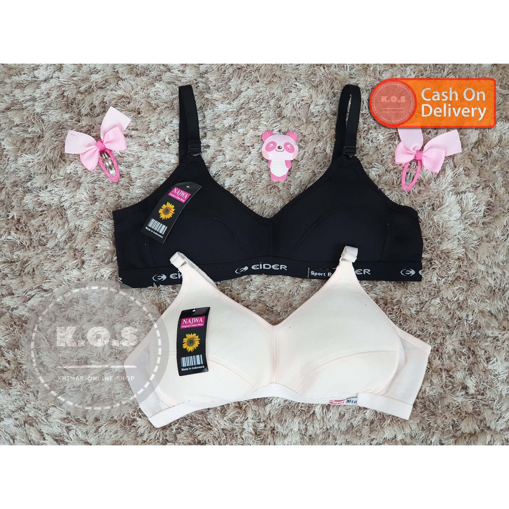 Bra Bh SportBra Remaja Polos Tanpa Busa Tanpa Kawat Size 34-42 Kait 2