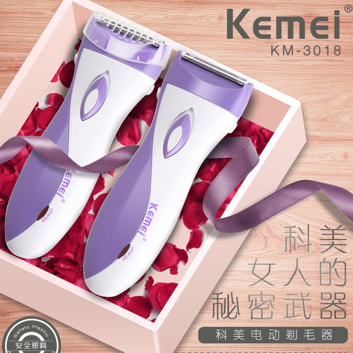 Kemei KM 3018 Alat Cukur Bulu Lady Shaver Woman Cukuran Wanita Mesin Cukuran Kemei KM-3018