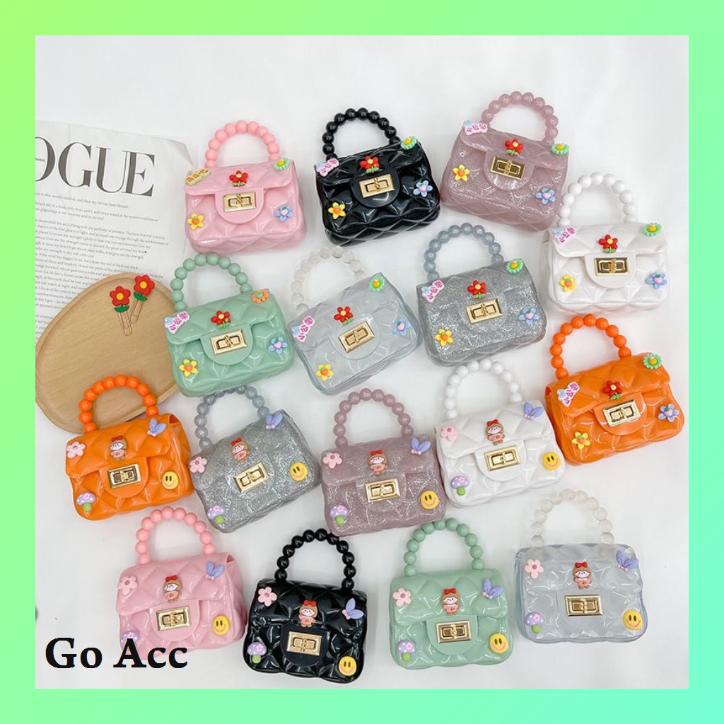 Tas silikon anak warna cantik selempang bahu FT36