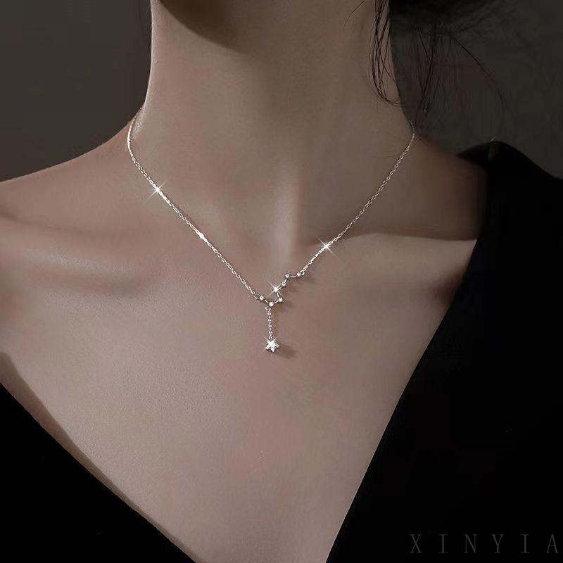 Xia.id Kalung Rantai Wanita Desain Rumbai Simple Mewah