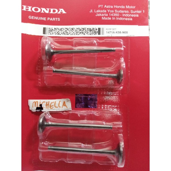 klep set sonic 150 R, cb150 led, Supra GTR 150 1 set + seal klep (4pc)