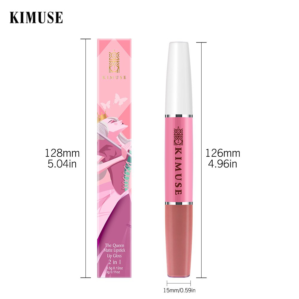 (READY &amp; ORI) Kimuse The Queen The Queen Matte Lipstick Lip Gloss 2in1 KMS808