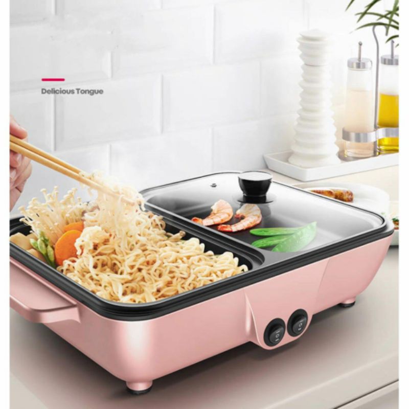 Kompor listrik multifungsi 2in1/ kompor Shabu hot pot multifungsi