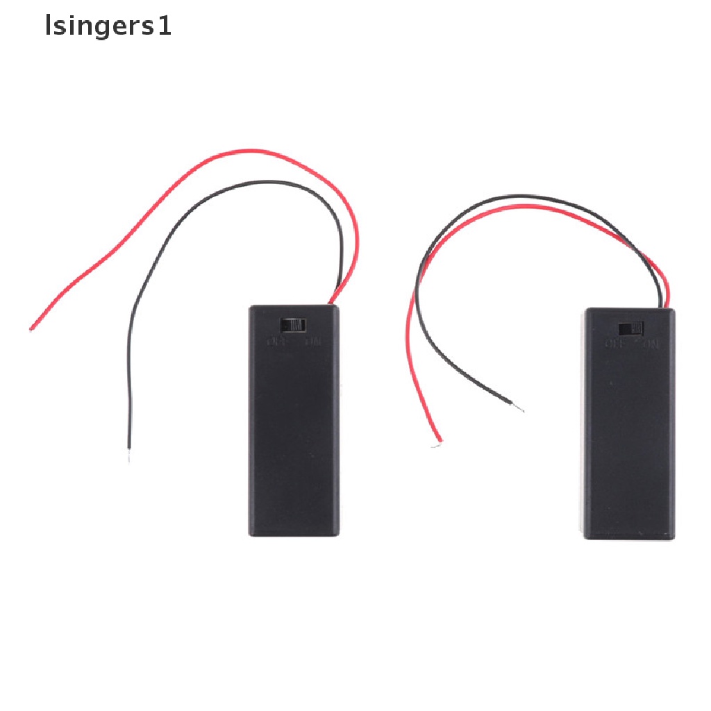 (lsingers1) 2pcs Case Holder Baterai 3V 2 AAA Dengan Toggle Switch ON / OFF