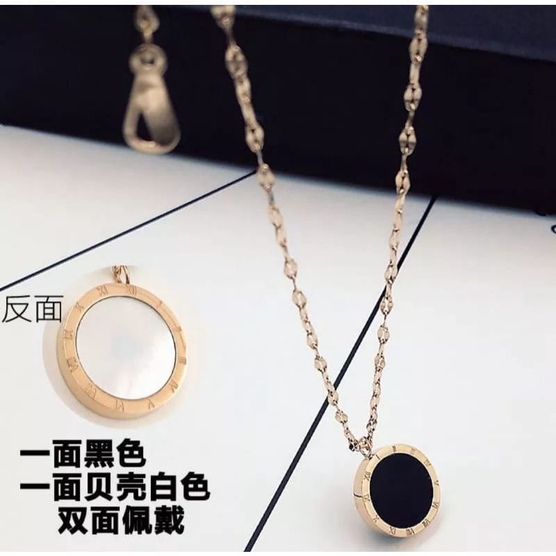 Kalung Titanium Premium Lapis Warna Emas 18K /Kalung wanita titanium anti karat Ala Korea Untuk Wanita Rantai ChokeR