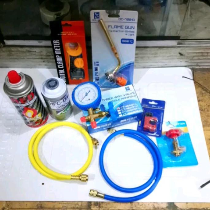 Paket lengkap pengisian freon kulkas R134